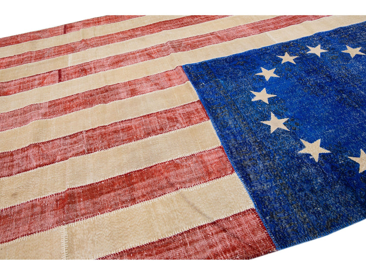 Vintage Patchwork Wool Rug 9 X 12