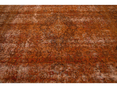 Antique Overdyed Wool Rug 10 X 13