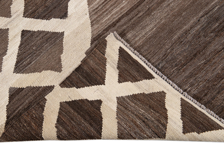 Modern Flatweave Kilim Wool Rug 7 X 10