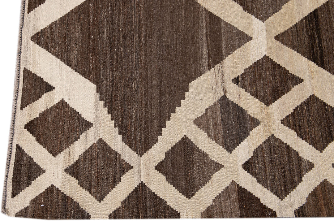 Modern Flatweave Kilim Wool Rug 7 X 10
