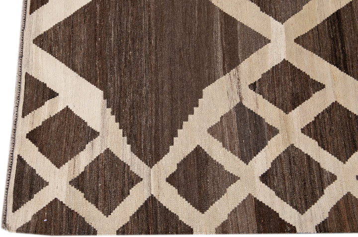 Modern Flatweave Kilim Wool Rug 7 X 10