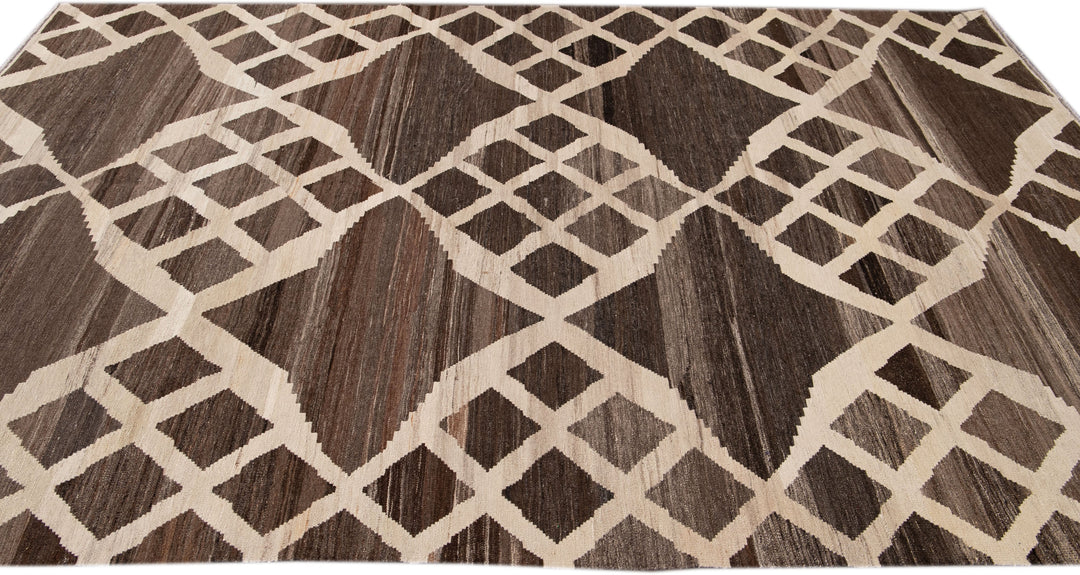 Modern Flatweave Kilim Wool Rug 7 X 10