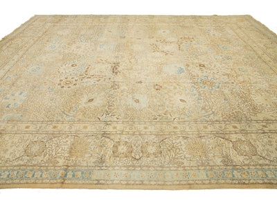 Antique Tabriz Wool Rug 12 X 15