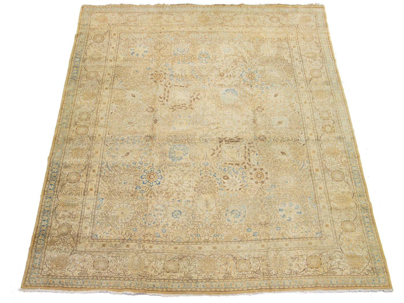 Antique Tabriz Wool Rug 12 X 15