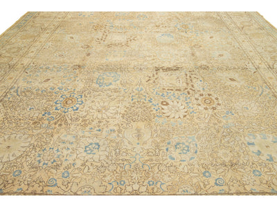 Antique Tabriz Wool Rug 12 X 15