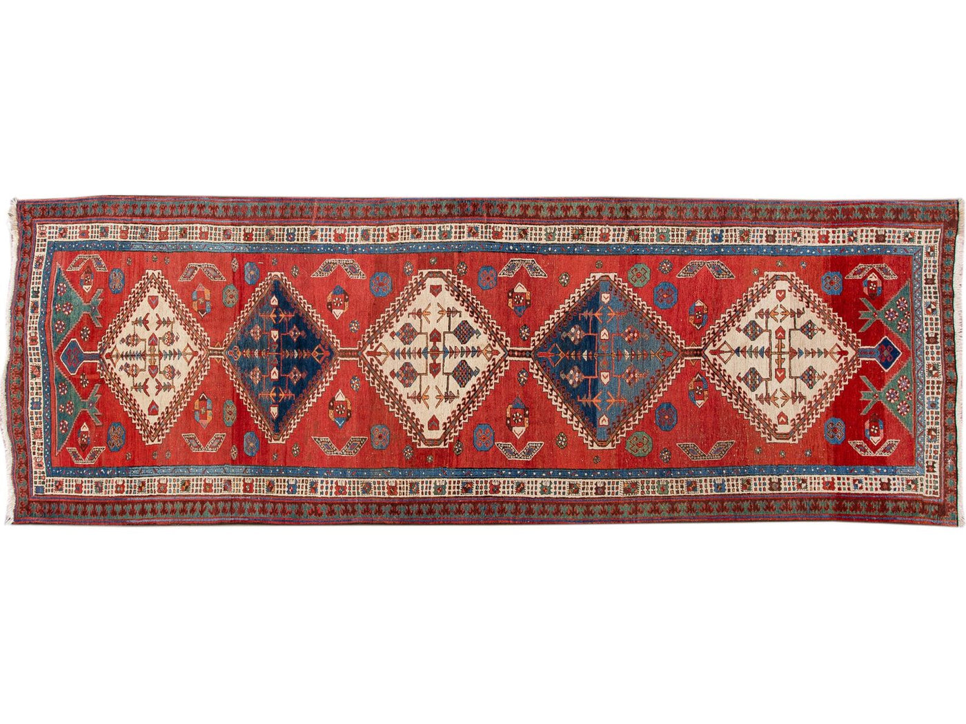 Antique Serapi Wool Runner 5 X 16