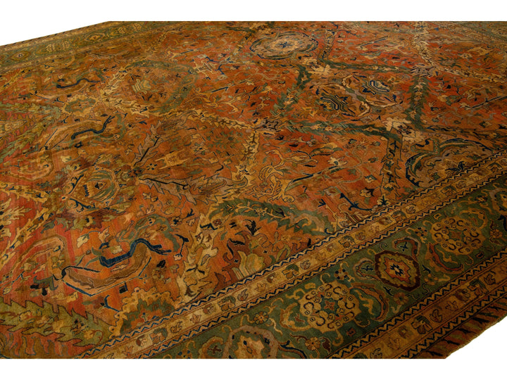 Antique Sultanabad Persian Wool Rug 9 X 16