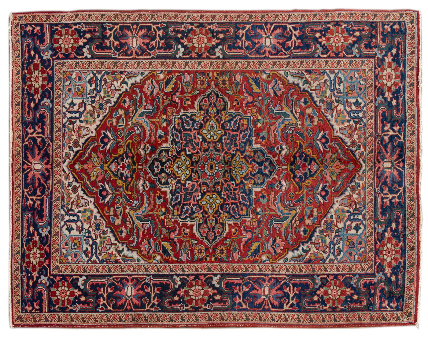 Antique Persian Heriz Wool Rug 6 X 8