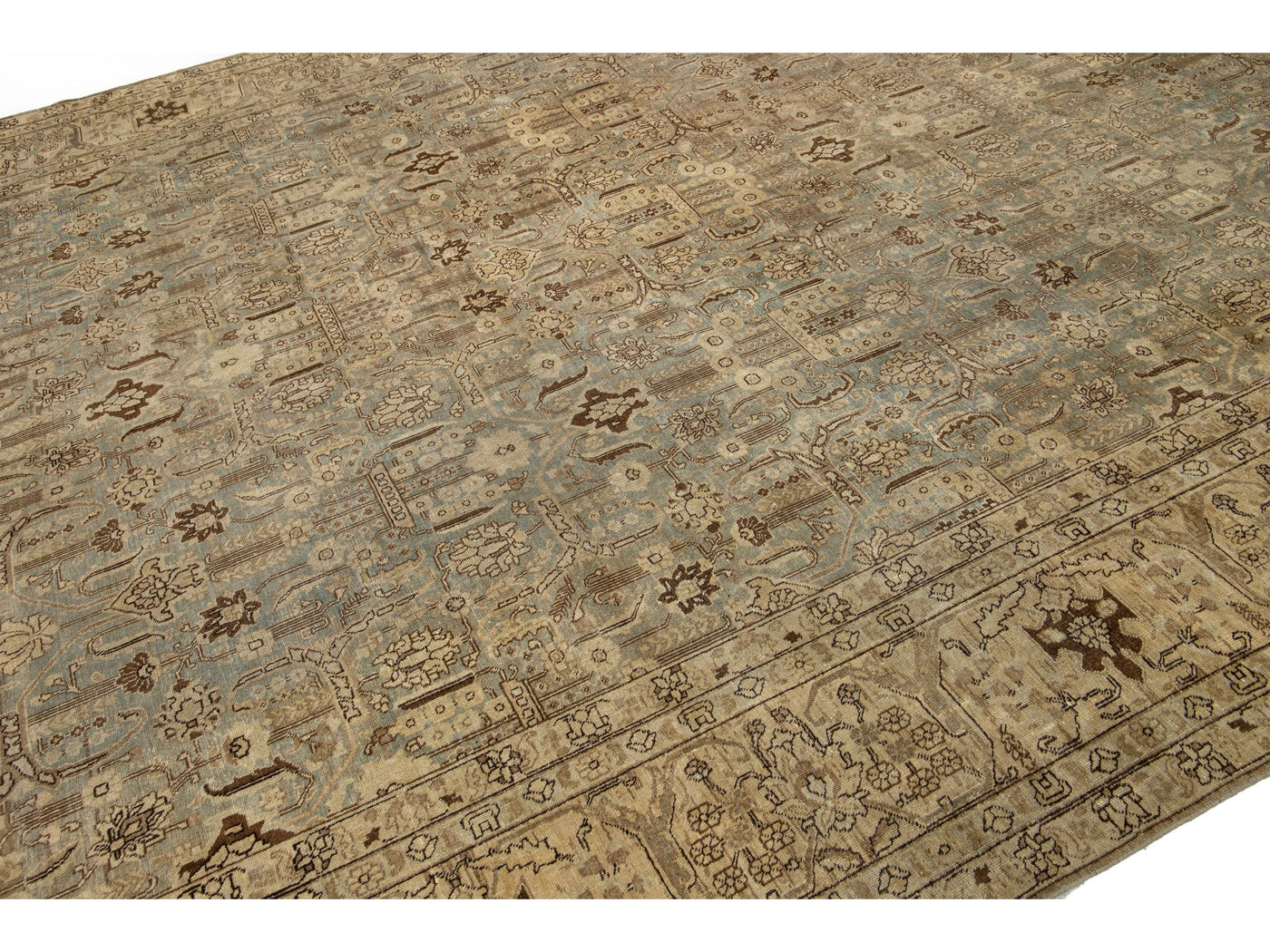 Antique Tabriz Wool Rug 10 X 14