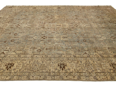 Antique Tabriz Wool Rug 10 X 14