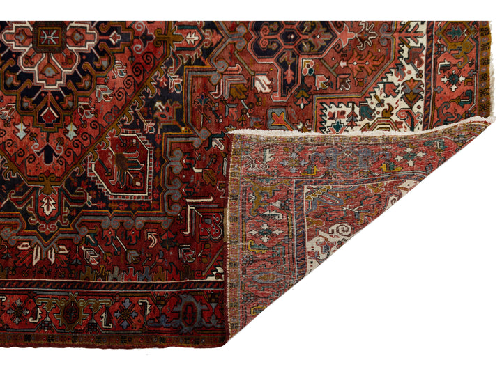 Vintage Heriz Wool Rug 13 X 15