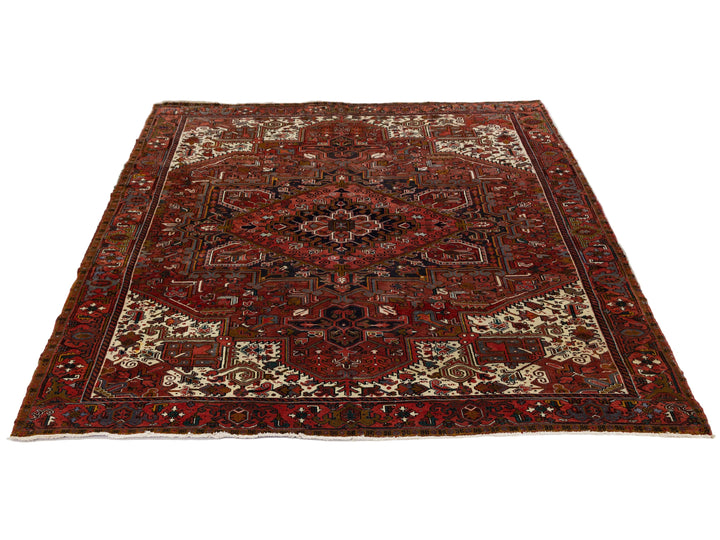 Vintage Heriz Wool Rug 13 X 15