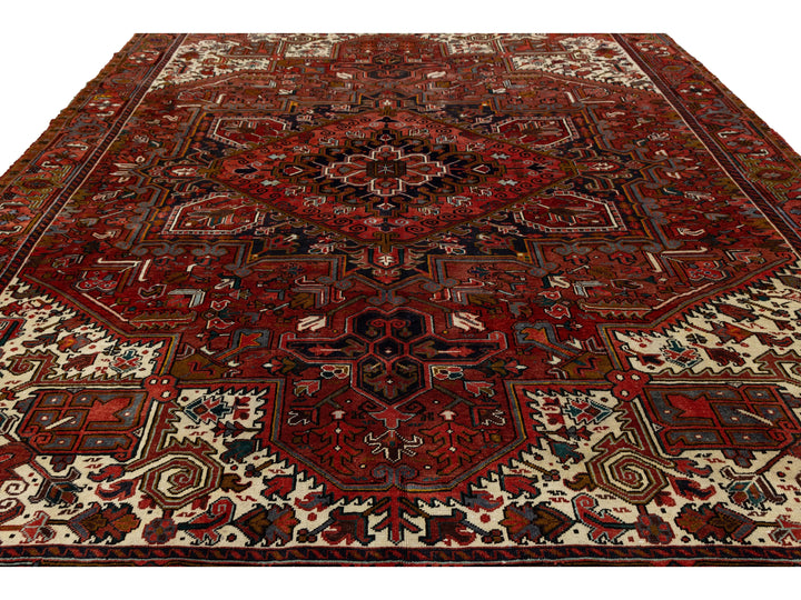 Vintage Heriz Wool Rug 13 X 15