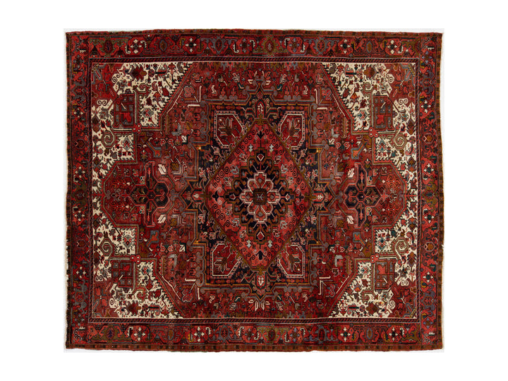 Vintage Heriz Wool Rug 13 X 15