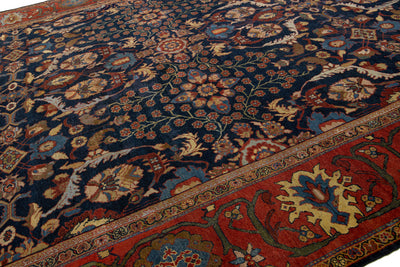 Antique Sultanabad Wool Rug 13 X 22