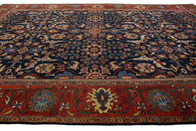 Antique Sultanabad Wool Rug 13 X 22