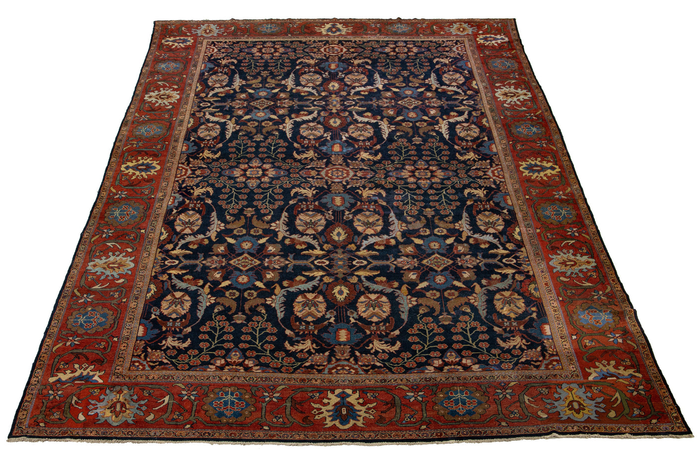 Antique Sultanabad Wool Rug 13 X 22