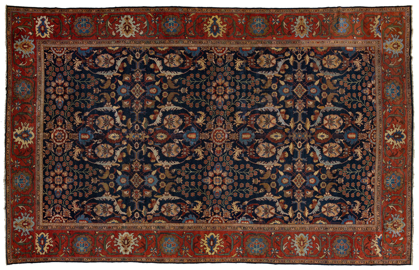 Antique Sultanabad Wool Rug 13 X 22