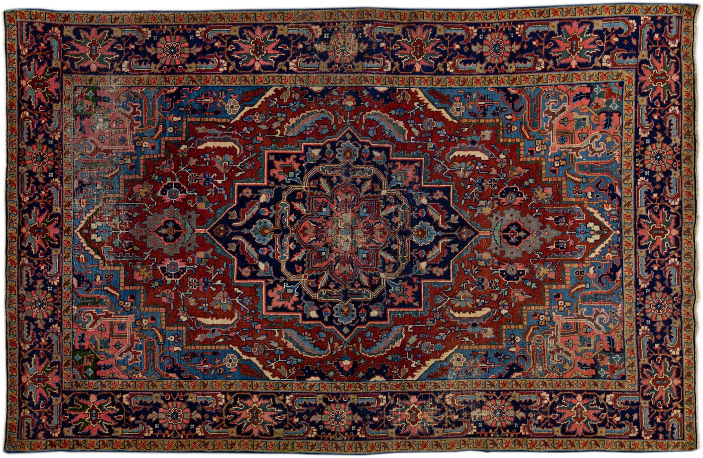 Antique Persian Heriz Wool Rug 6 X 10