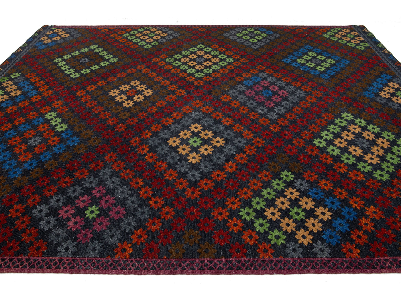 Modern Soumak Wool Rug 9 X 12