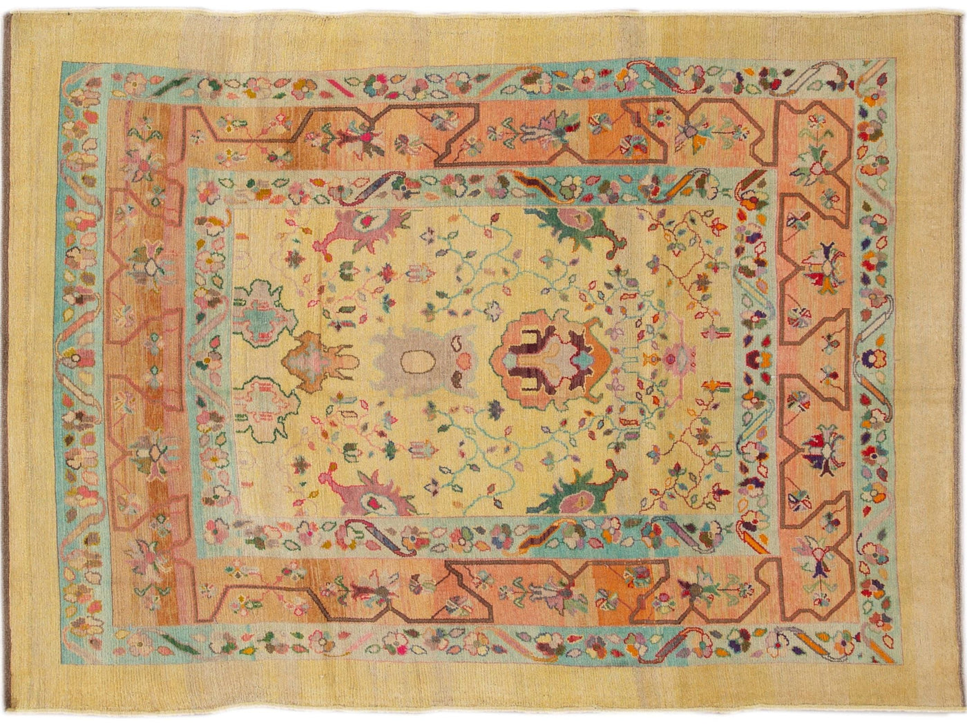 Transitional Revival Wool Rug 6 X 9