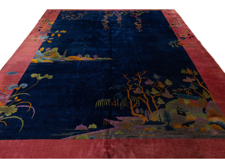 Antique Art Deco Chinese Rug 9 X 12