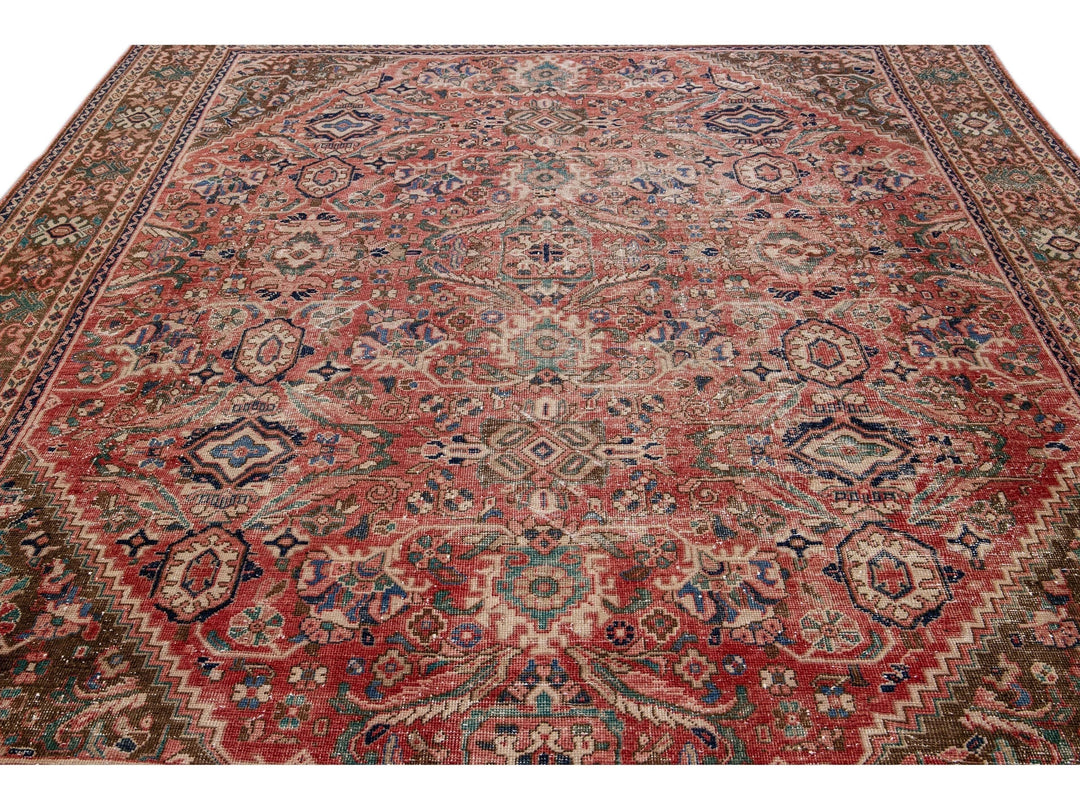 Vintage Distressed Wool Rug 10 X 14
