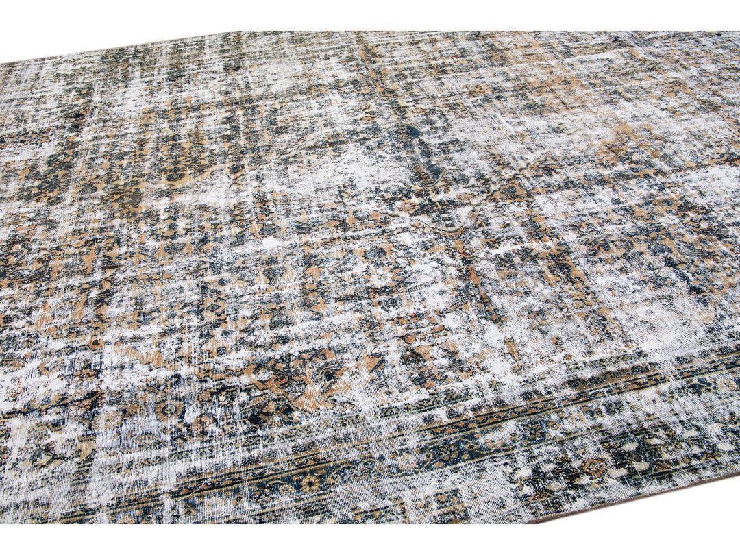 Vintage Distressed Wool Rug 10 X 16