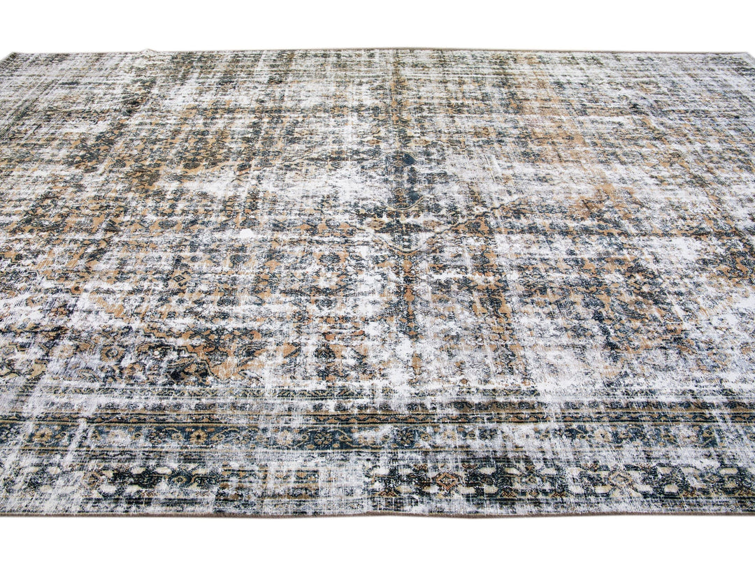 Vintage Distressed Wool Rug 10 X 16