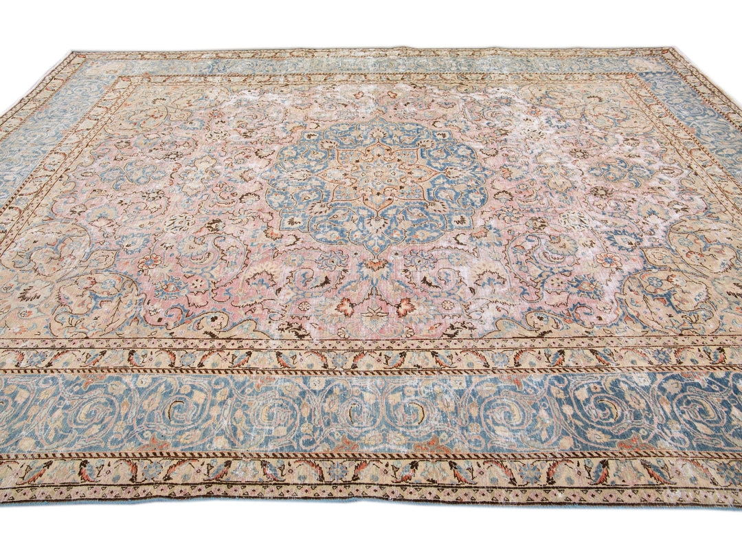 Vintage Distressed Wool Rug 10 X 13