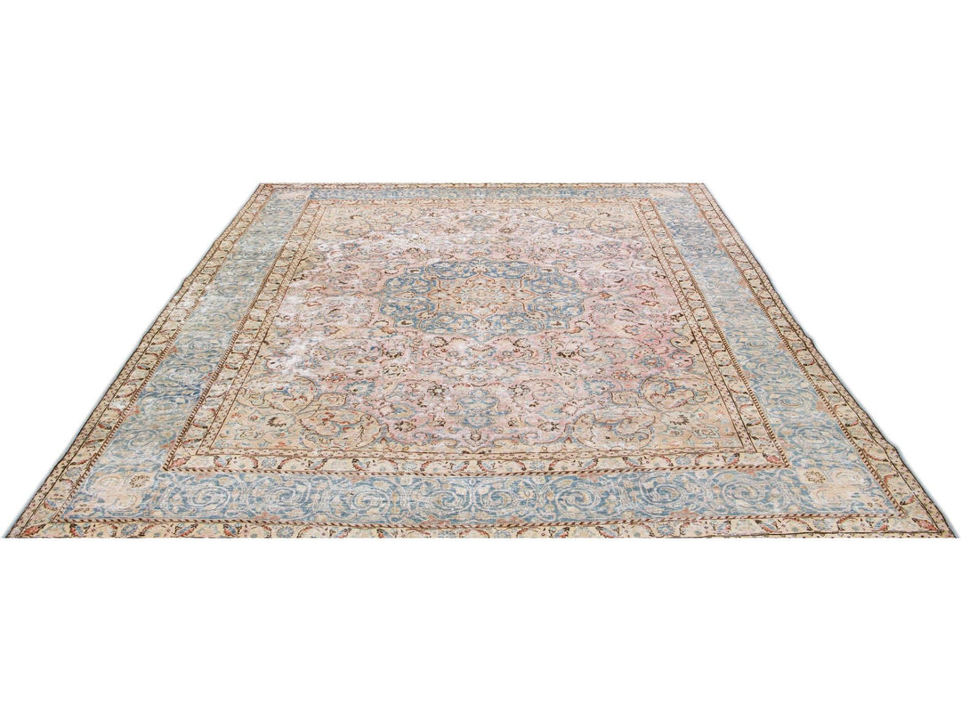 Vintage Distressed Wool Rug 10 X 13