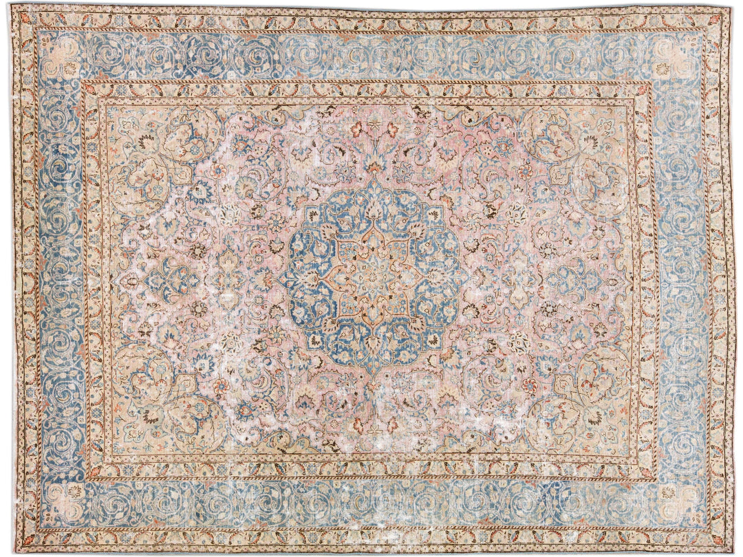 Vintage Distressed Wool Rug 10 X 13