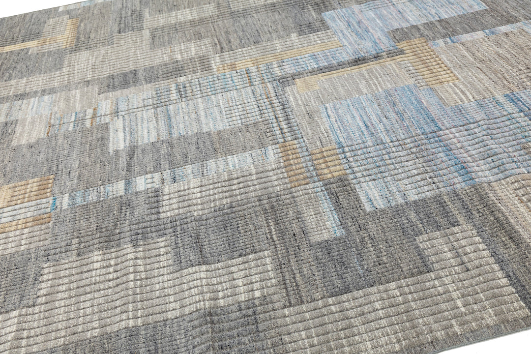 Modern Moroccan Wool Rug 9 X 12