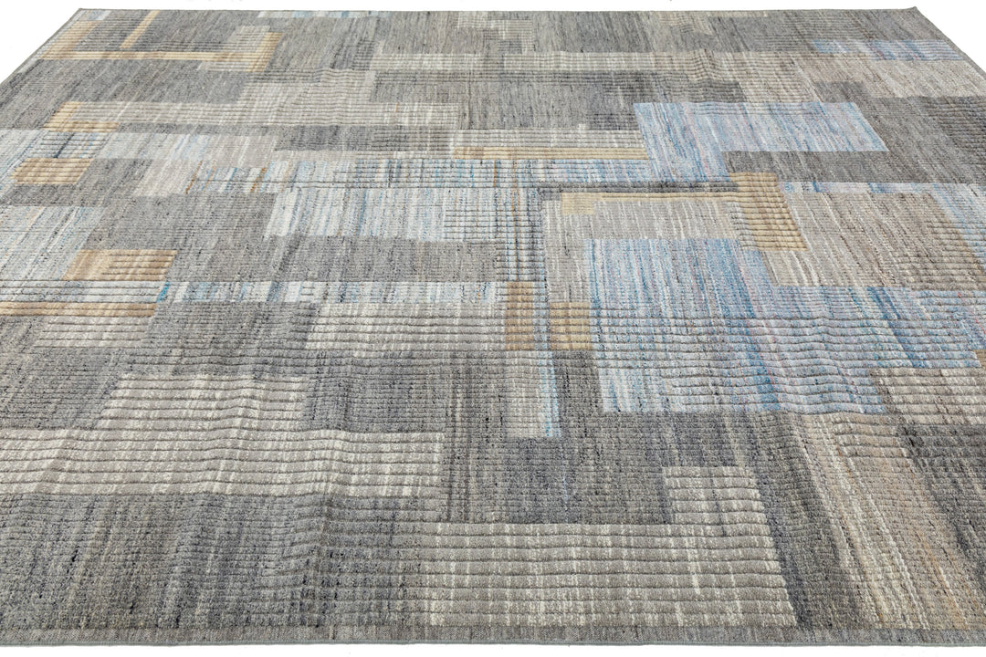 Modern Moroccan Wool Rug 9 X 12