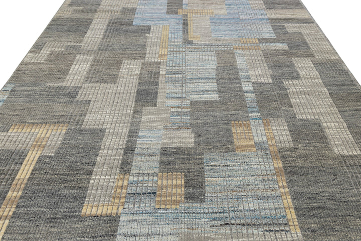 Modern Moroccan Wool Rug 9 X 12