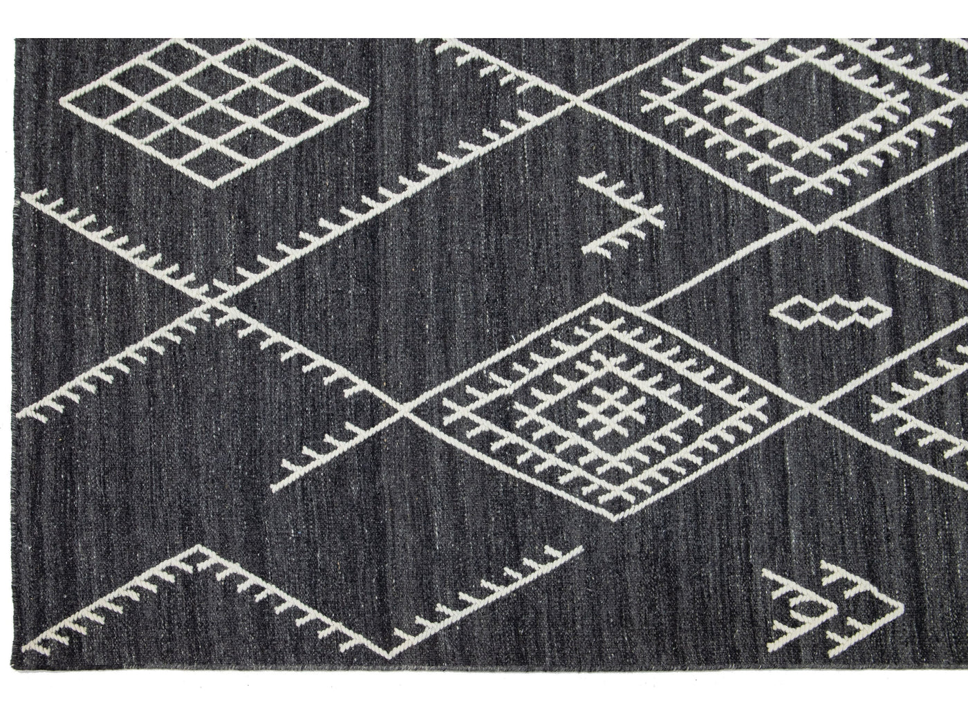 Modern Flatweave Kilim Wool Rug 9 X 12