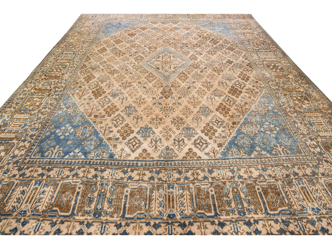 Vintage Persian Wool Rug 10 X 14