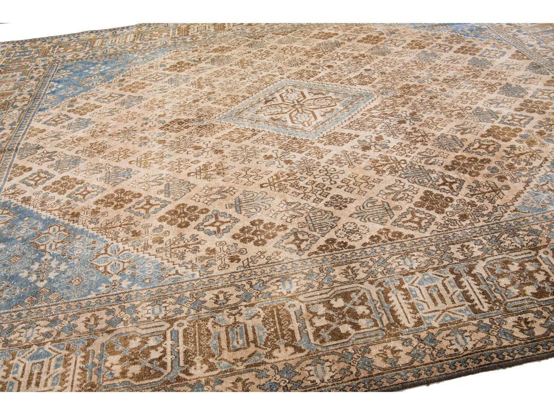 Vintage Persian Wool Rug 10 X 14