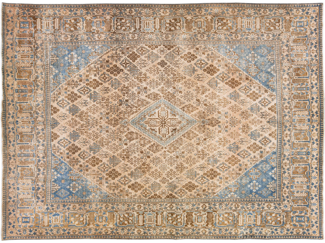 Vintage Persian Wool Rug 10 X 14