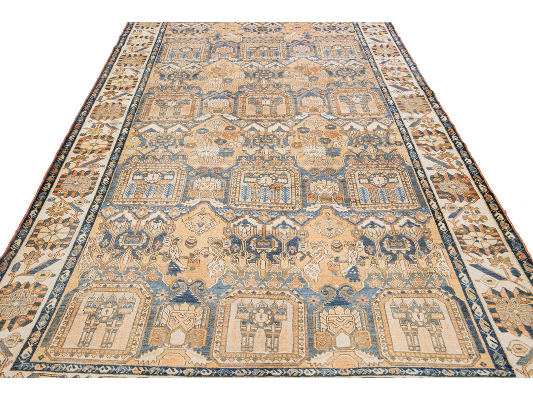 Antique Bakhtiari Wool Rug 7 x 13
