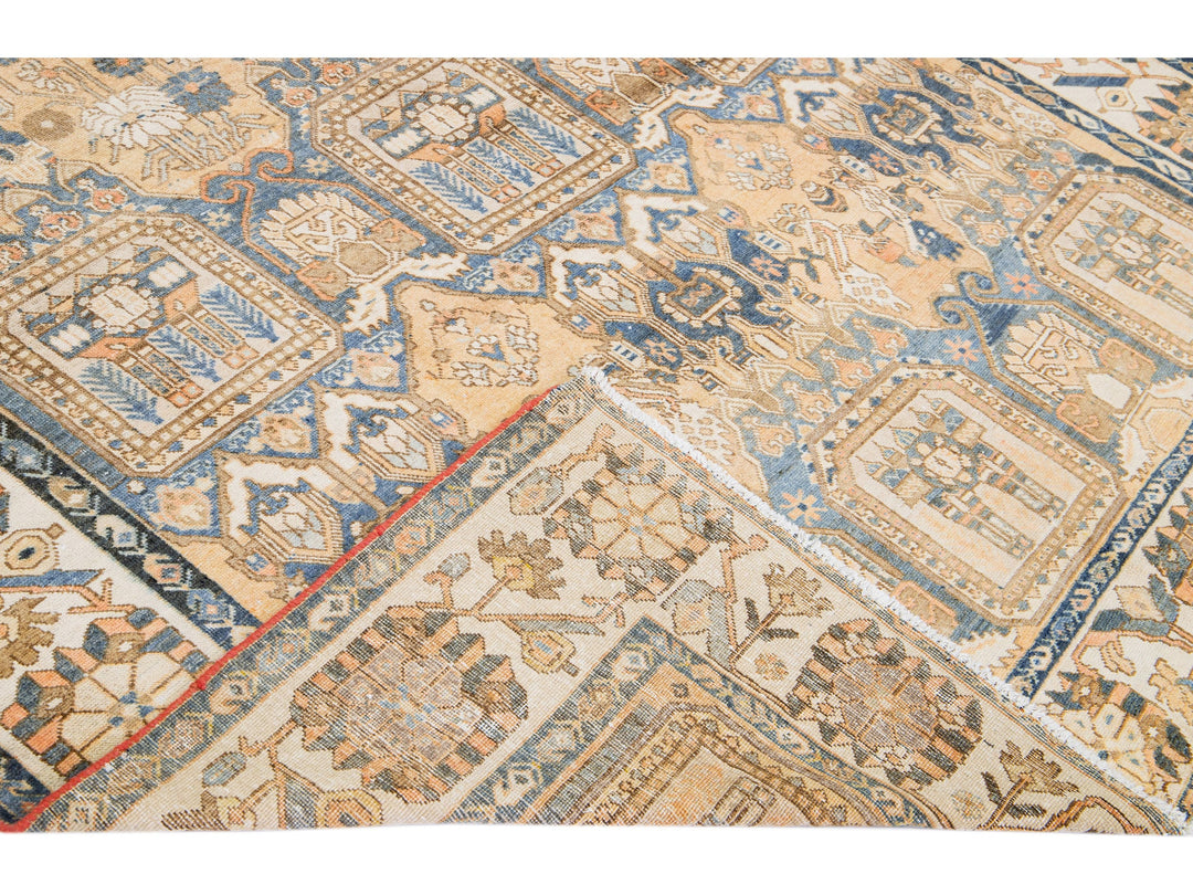 Antique Bakhtiari Wool Rug 7 x 13