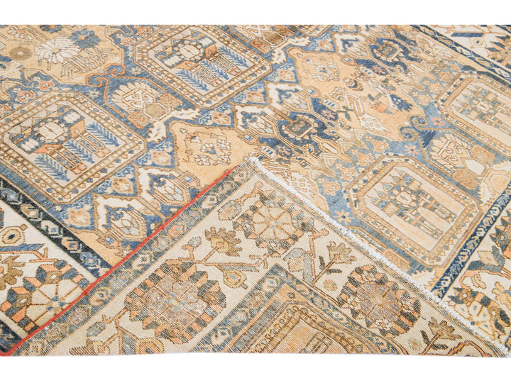Antique Bakhtiari Wool Rug 7 x 13