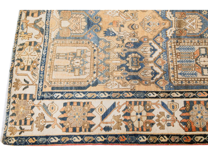 Antique Bakhtiari Wool Rug 7 x 13