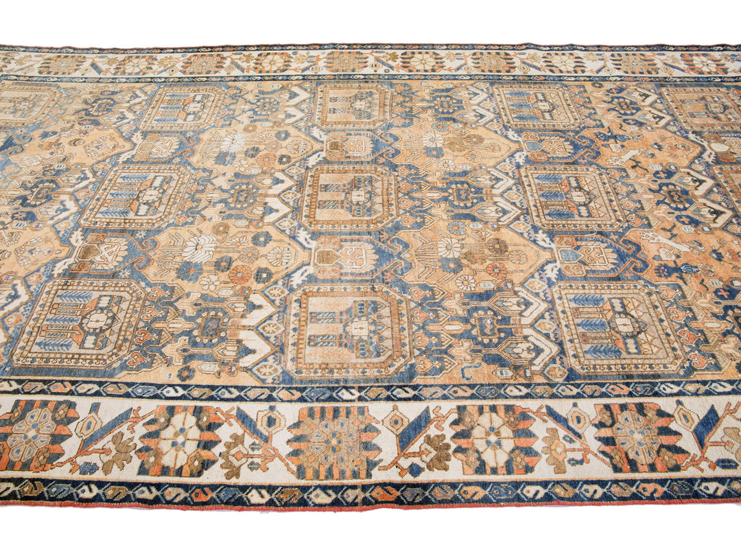 Antique Bakhtiari Wool Rug 7 x 13