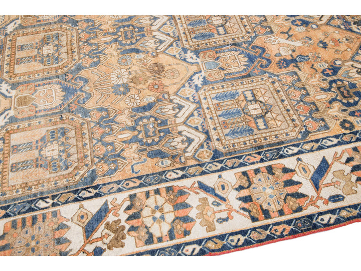 Antique Bakhtiari Wool Rug 7 x 13