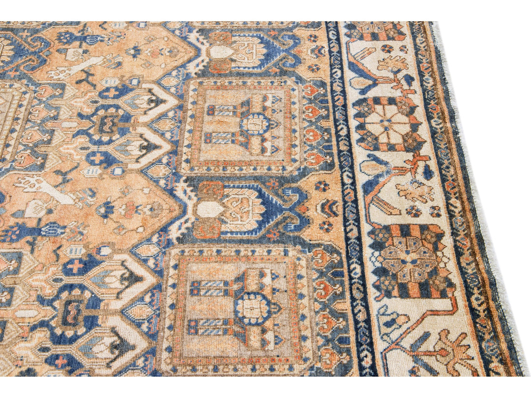 Antique Bakhtiari Wool Rug 7 x 13