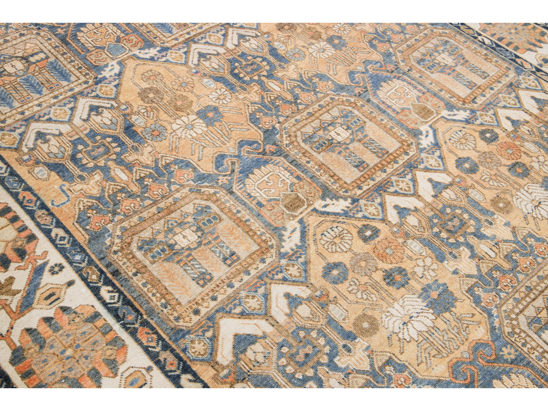 Antique Bakhtiari Wool Rug 7 x 13