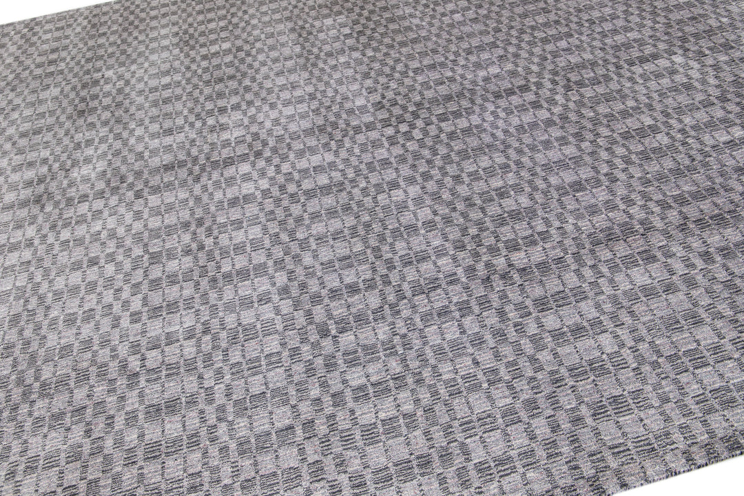 Modern Wool and Silk Rug 9 X 12