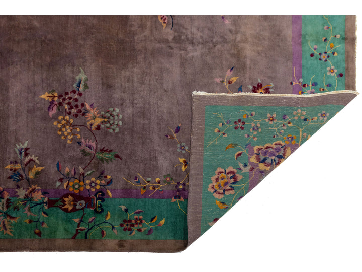 Antique Art Deco Chinese Wool Rug 9 X 12