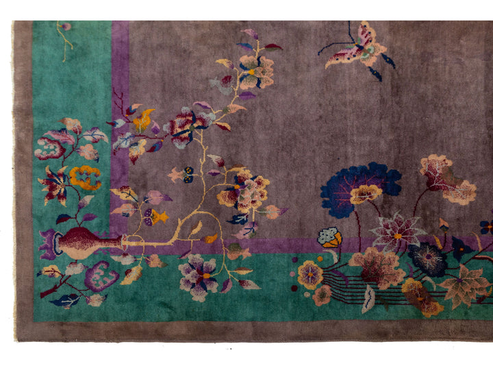Antique Art Deco Chinese Wool Rug 9 X 12
